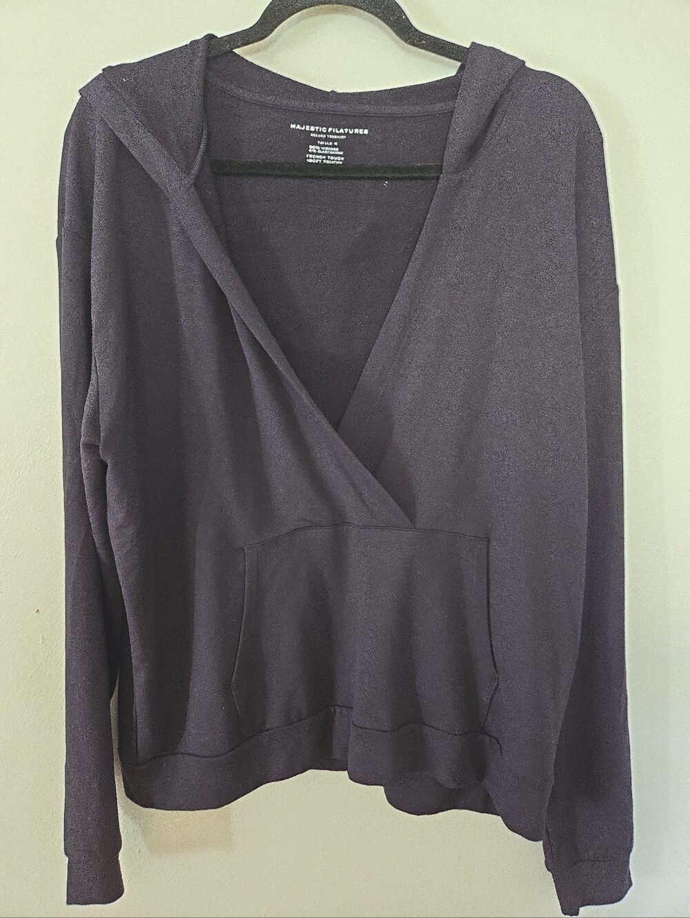 Majestic Filatures Pullover Hoodie Vneck Navy Marine Vanity 4 XL NWT